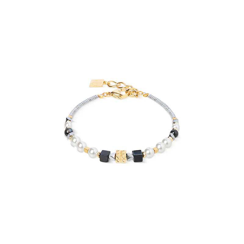 Coeur de Lion Natural Striped Onyx & Gold Bracelet image number 0